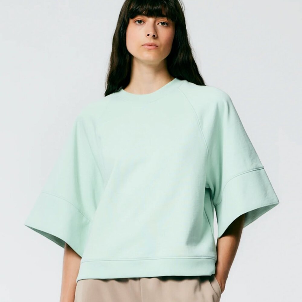 Tibi Crewneck Easy Sweatshirt in Mint